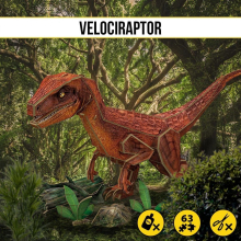                             Puzzle 3D 63 dílků Velociraptor                        