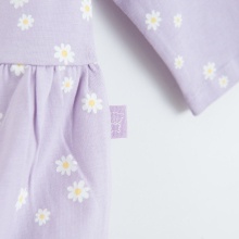                             Šaty s dlouhým rukávem s květinami -světle fialové                        