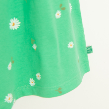                             Šaty s dlouhým rukávem s květinami -zelené                        
