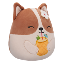                             Plyšový mazlíček Squishmallows Corgi s drinkem - Regina                        