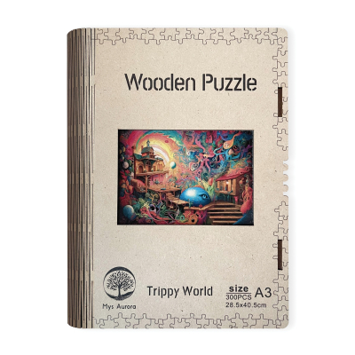 Wooden puzzle Trippy World A3