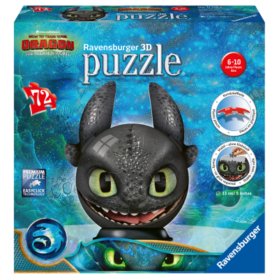 3D puzzle Ravensburger 3D 111459 Puzzle-Ball Jak vycvičit draka 3: Bezzubka