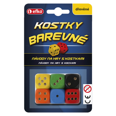 Barevné hrací kostky dřevěné