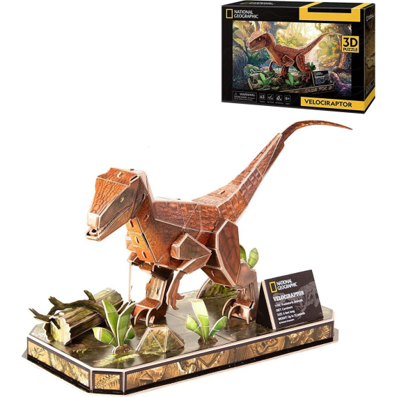 Puzzle 3D 63 dílků Velociraptor                    