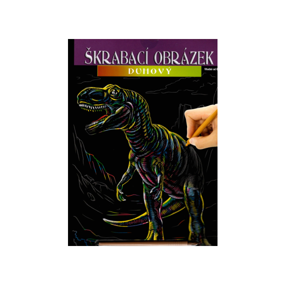 Škrabací obrázek duhový dino                    