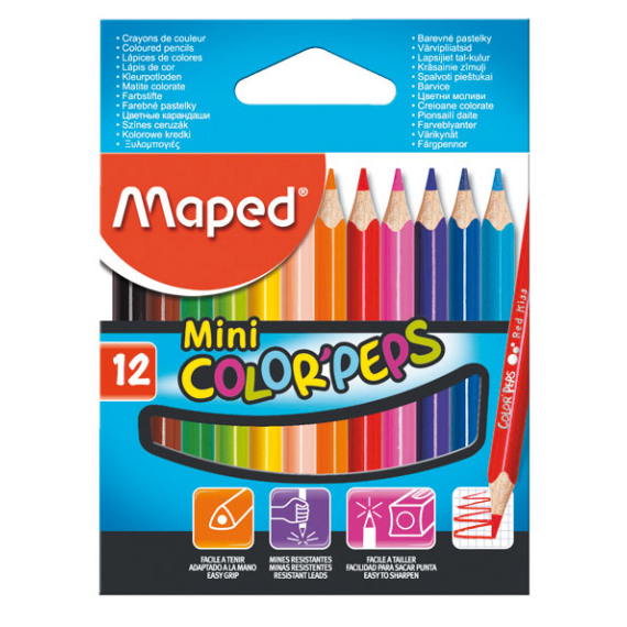 Pastelky trojboké Maped Color Peps Mini 12ks                    