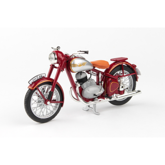 Jawa 250 Pérák Standard (1948) 1:18 - Tmavě Červená                    