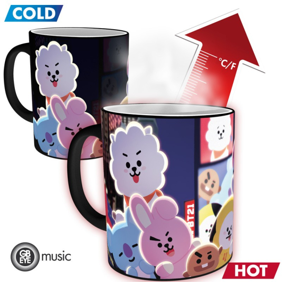 BT21 keramický hrnek měnící 320 ml - Times Square                    