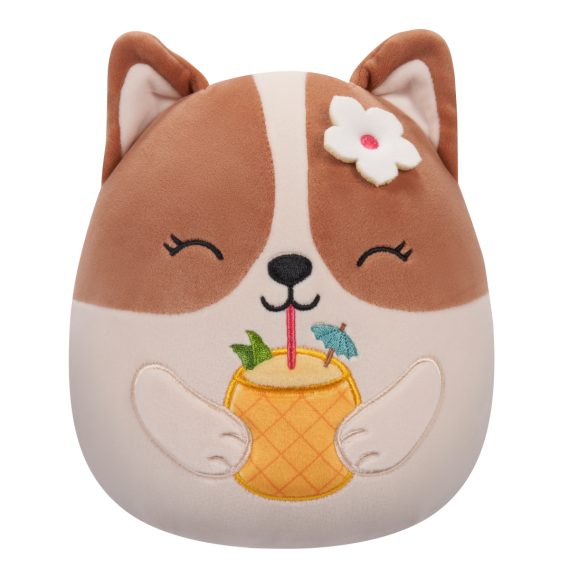 Plyšový mazlíček Squishmallows Corgi s drinkem - Regina                    