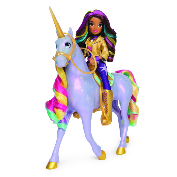 Unicorn academy světelný jednorožec Wildstar 28 cm s panenkou Sophií 24 cm                    