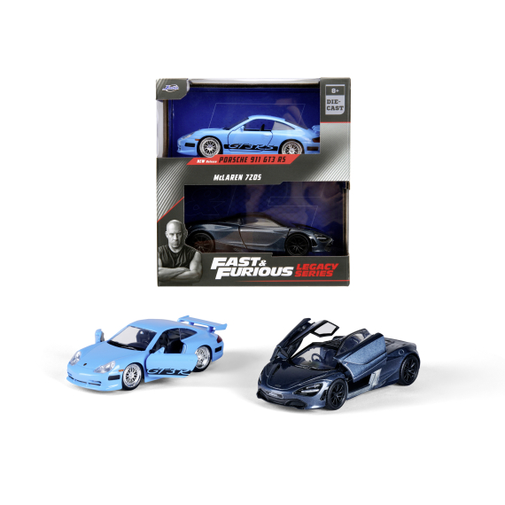 Rychle a zběsile Twin Pack Brianovo Porsche 996 GT3 RS a Shaw´s McLaren, 1:32 Wave 1/2                    